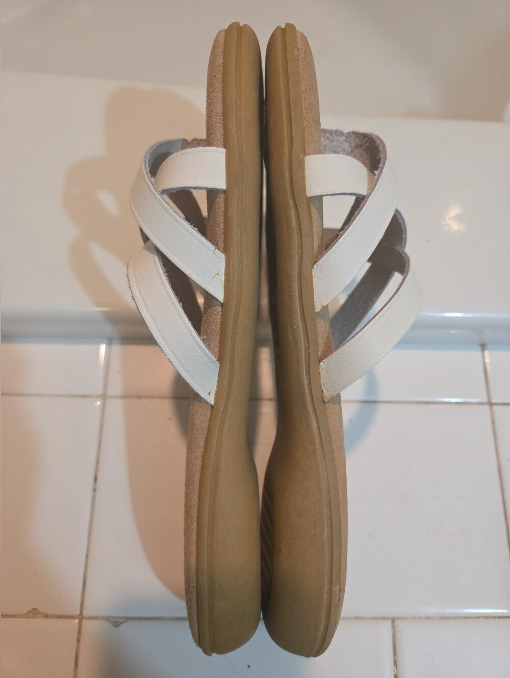 Vintage Lani Made In Italy Leather Flip Flop 8.5 M w/ Orig Box 90s Coastal Gma - Picture 5 of 11